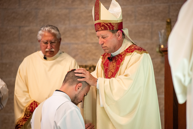 Bishop Robert Gruss and Father Kevin Wojciechowski