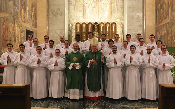 Charles Warner with other Seminarians and Cardinal Roche
