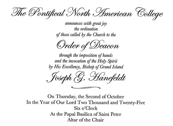 Ordination Invite