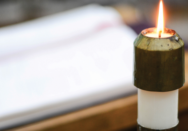 Candle and Bible