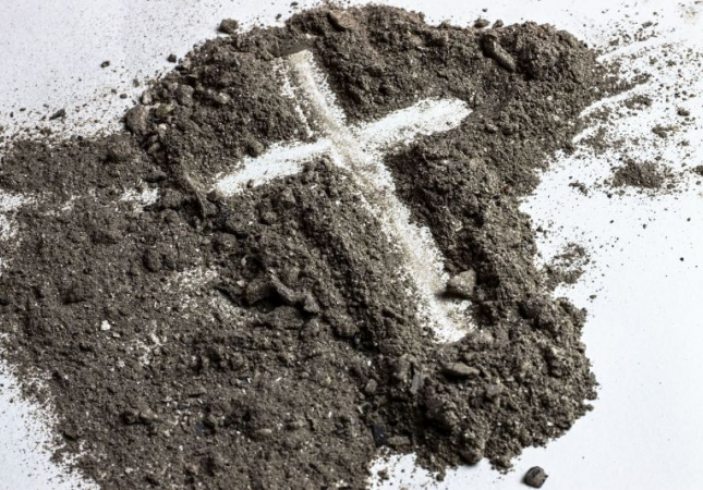 cross in ashes