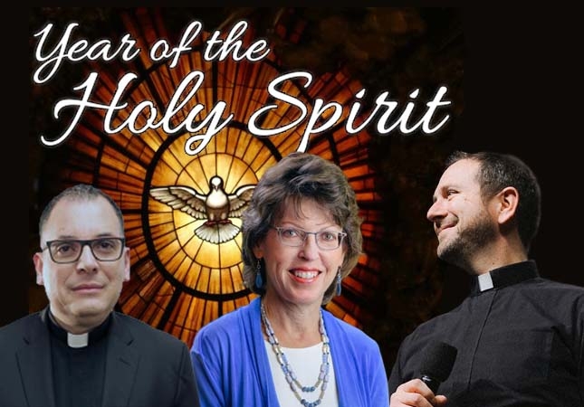 Fr. Alberto, Dr. Mary Healy and Fr. Thelen 