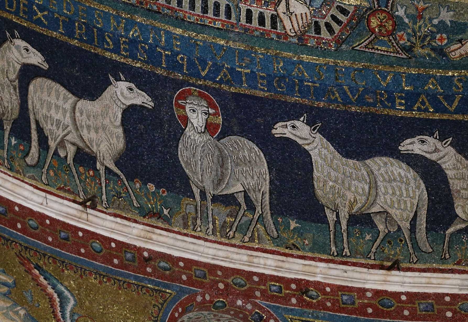 A 13th-century mosaic of the Good Shepherd