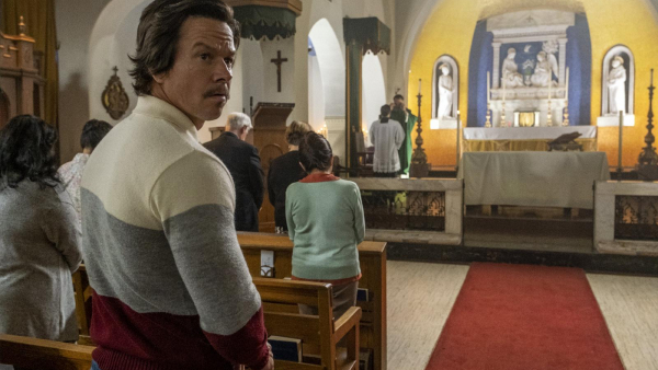 Mark Wahlberg stars in a scene from the movie "Father Stu."