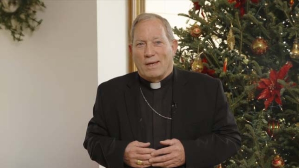 Bishop Gruss at Christmas Tree