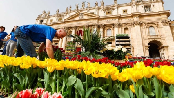 Easter garden in St. Peter's Square