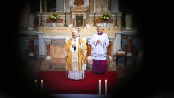 ope Leo XIV celebrates Mass at the Basilica of St. Augustine in Annaba, Algeria