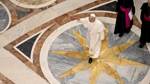 Pope Leo XIV walks through St. Peter's Basilica