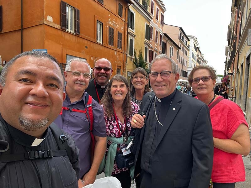 Fr. Jose Fr. Andy and Bishop Gruss and others arriving for ordination